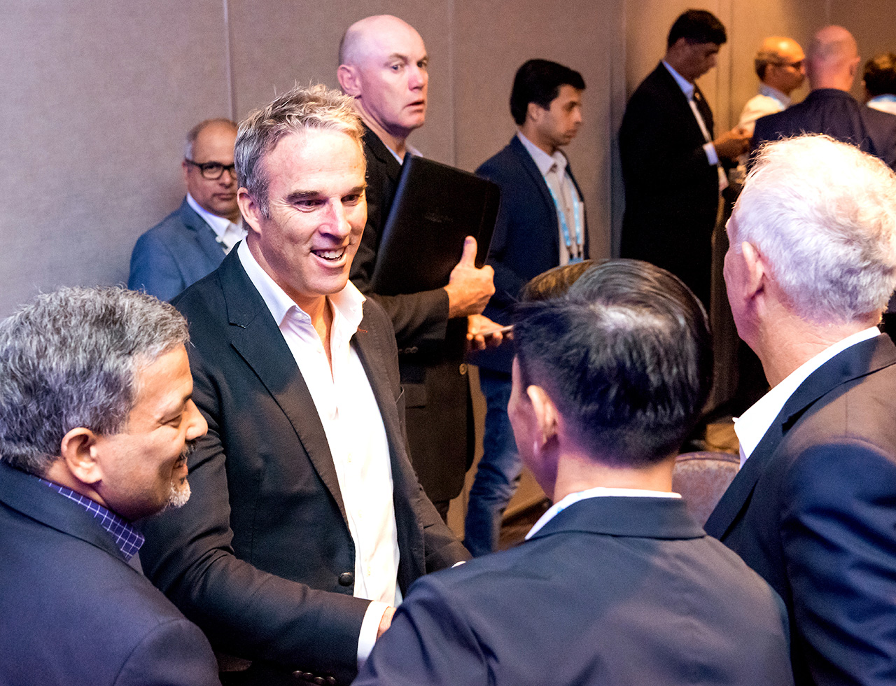 Group of business associates at a networking event